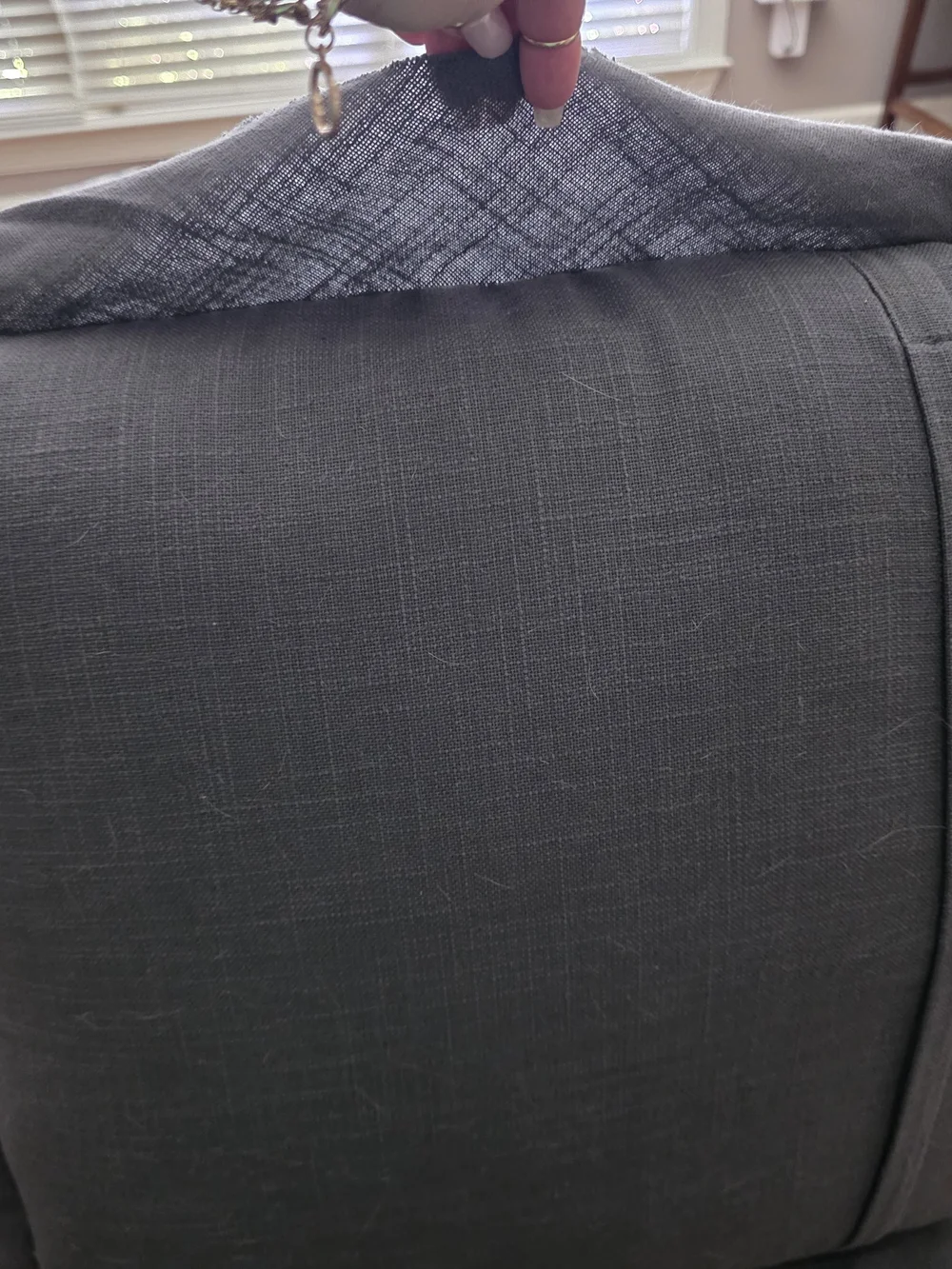 Gray Quilted Lumbar Pillow and Dark Gray Back Cushion Set
